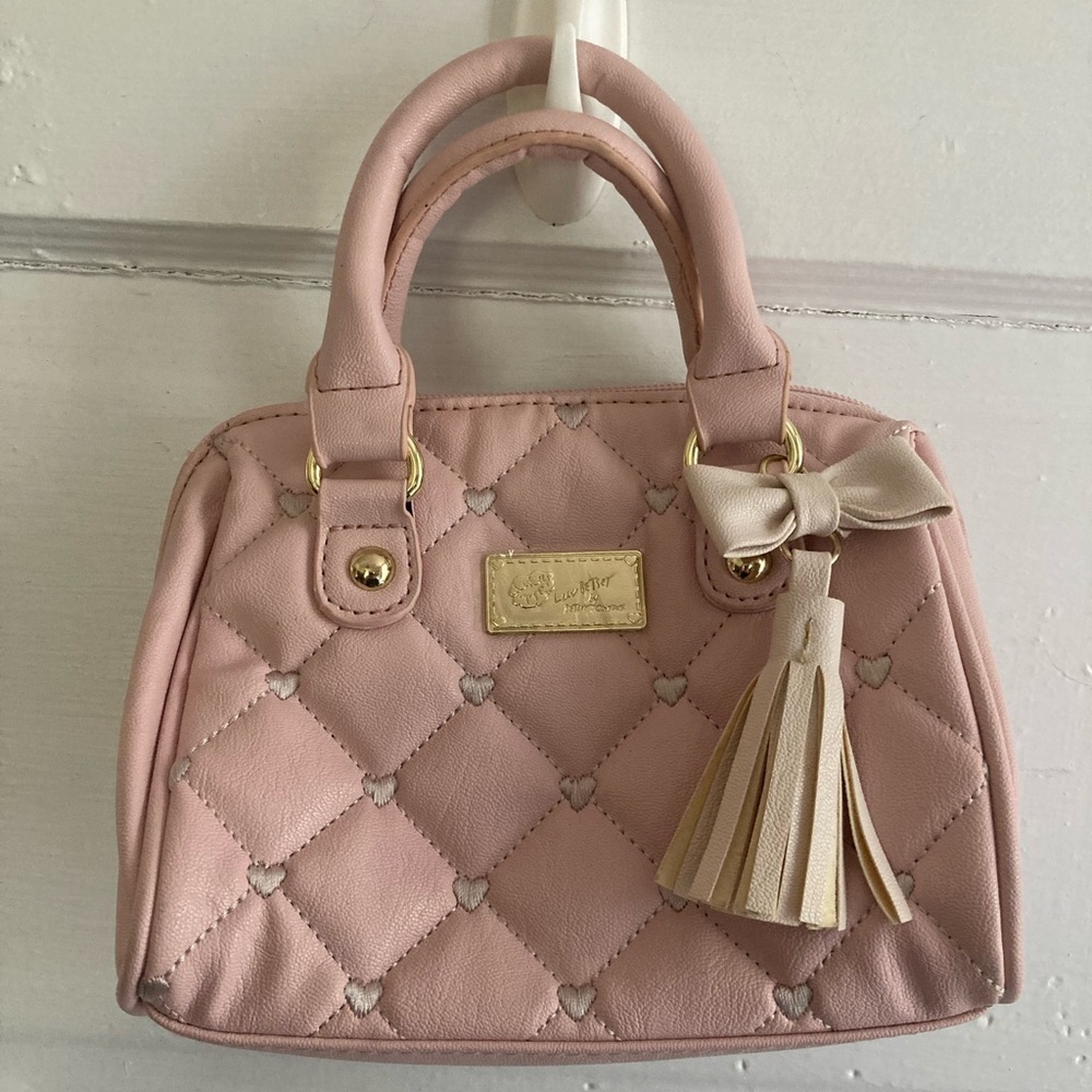 NWOT Betsey Johnson Pink Mini Bag with Gold Accents - Picture 6 of 16